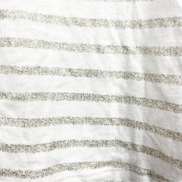 Maeve by Anthropologie Long Sleeve White & Gold Striped Top - Picture 5 of 10